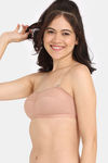 Zivame Double Layered Non Wired Medium Coverage Strapless Bra - Maple Sugar — thumbnail 3